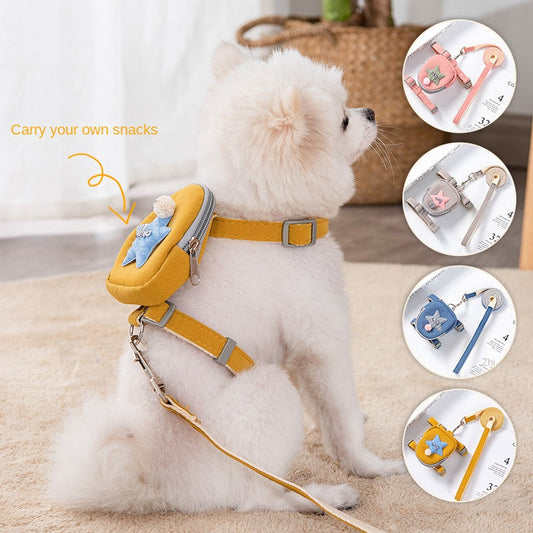 Multifunction Pet Harness Leash with Backpack